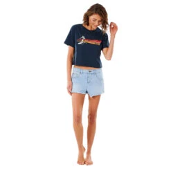 T-SHIRT RIP CURL GOLDEN STATE CROP BLEU MARINE FEMME -Spirit Kayak t shirt rip curl golden state crop bleu marine femme 4