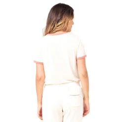 T-SHIRT RIP CURL TIKI RINGER BEIGE FEMME -Spirit Kayak t shirt rip curl tiki ringer beige femme 2